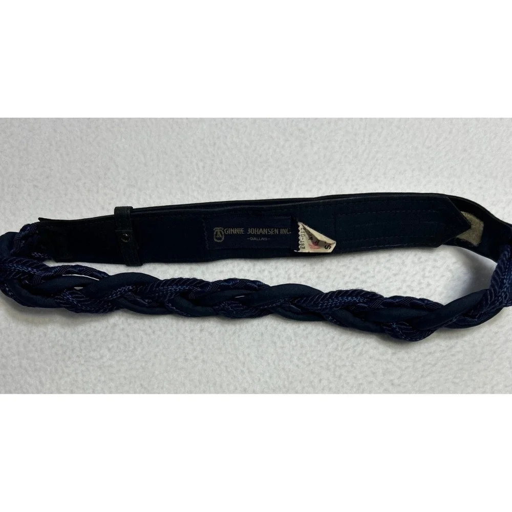 VTG Ginnie Johansen Inc. Braided Wrap Belt Navy 100% Silk 24